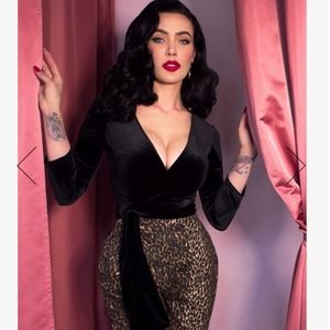 Micheline Pitt Velvet Wrap top